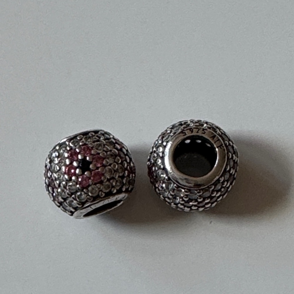 2 Pandora cherry blossom pave beads